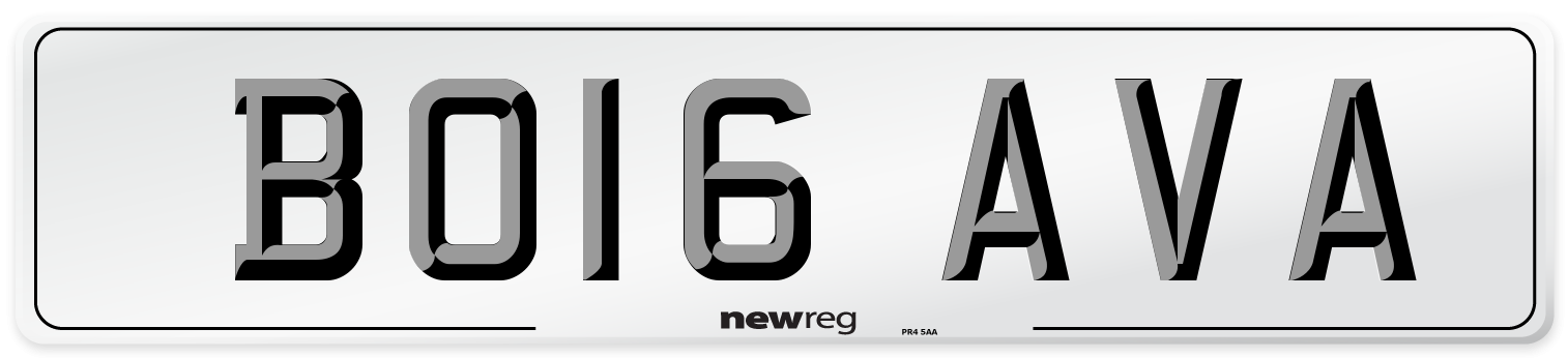 BO16 AVA Number Plate from New Reg